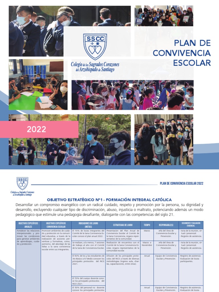 Plan de Convivencia Escolar 2022 | PDF | Crecimiento personal y ...