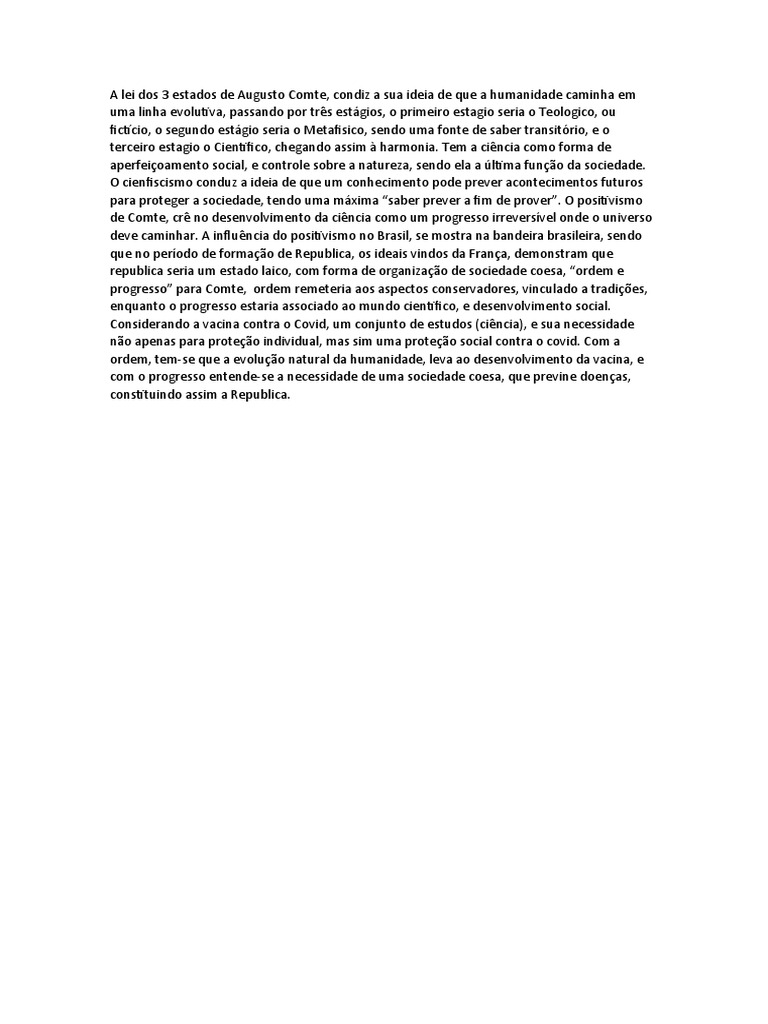 Lei dos Três Estados de Comte | PDF