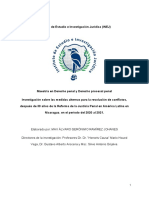 Investigación Sobre Las Medidas Alternas para La Resolución de Conflictos, Después de 30 Años de La Reforma de La Justicia Penal en América Latina en Nicaragua, en El Período Del 2020 Al 2021