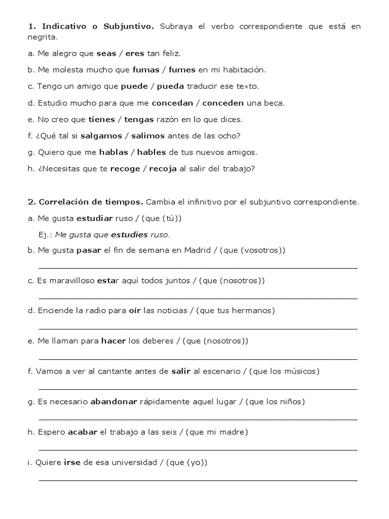 AUNQUE SUBJUNTIVO O INDICATIVO EJERCICIOS PDF visual data 8