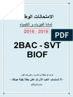 Exams Physique Chimie - SVT - 2016 2019 BIOF