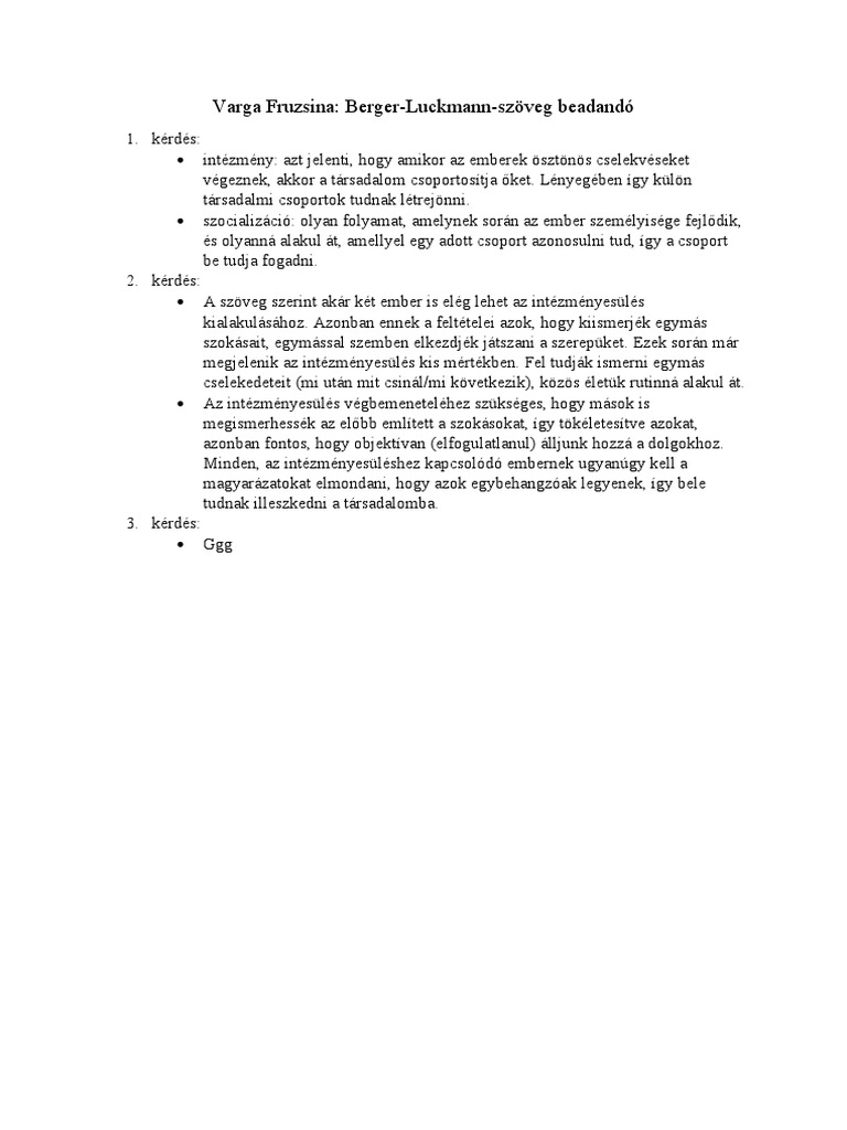 Berger Luckmann | PDF