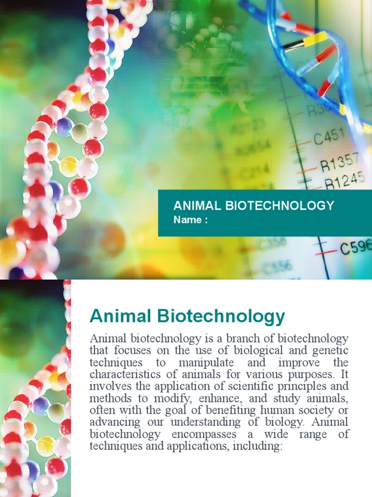 Animal Biotechnology Techniques Overview | PDF | Genetic Engineering ...