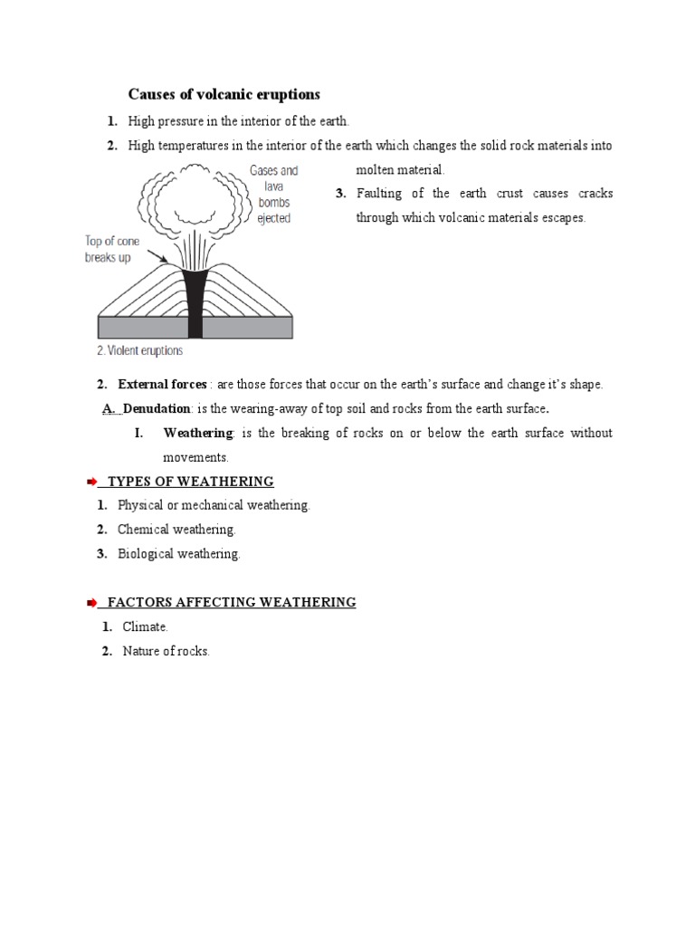 Causes of Volcanic Eruptions Explained | PDF