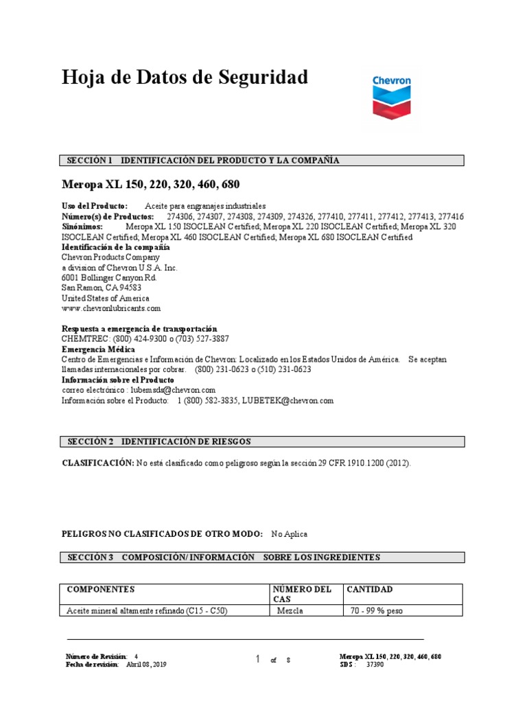 Hds meropa xl 150 220 320 460 680 descargar gratis pdf toxicidad agua