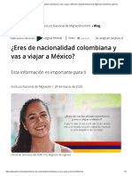 ¿Eres de Nacionalidad Colombiana y Vas A Viajar A México - Instituto Nacional de Migración - Gobierno - Gob - MX