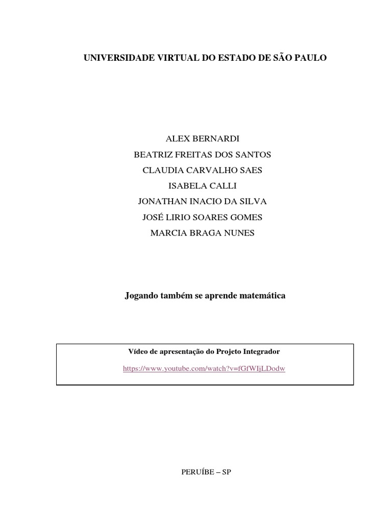 Rel - Final PI G 003 - Univesp 2023 | PDF | Aprendizado | Pedagogia