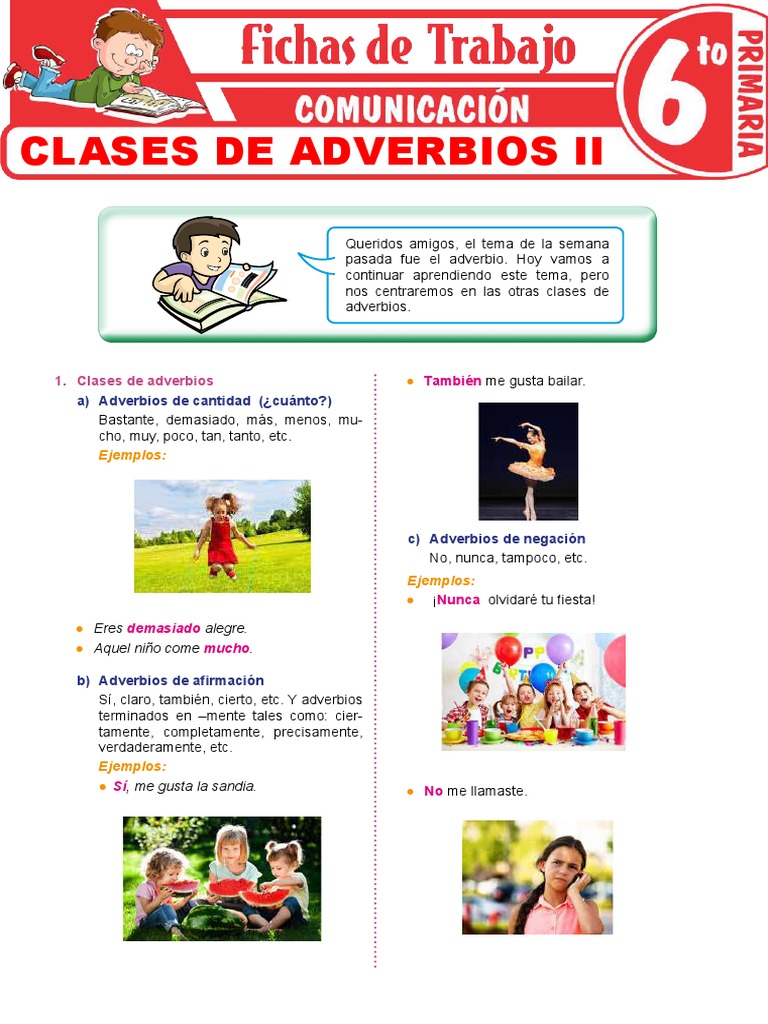 Clases de Adverbios II para Sexto Grado de Primaria | Descargar gratis ...
