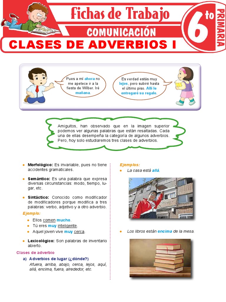 Clases de Adverbios para Sexto Grado | PDF | Adverbio | Lingüística