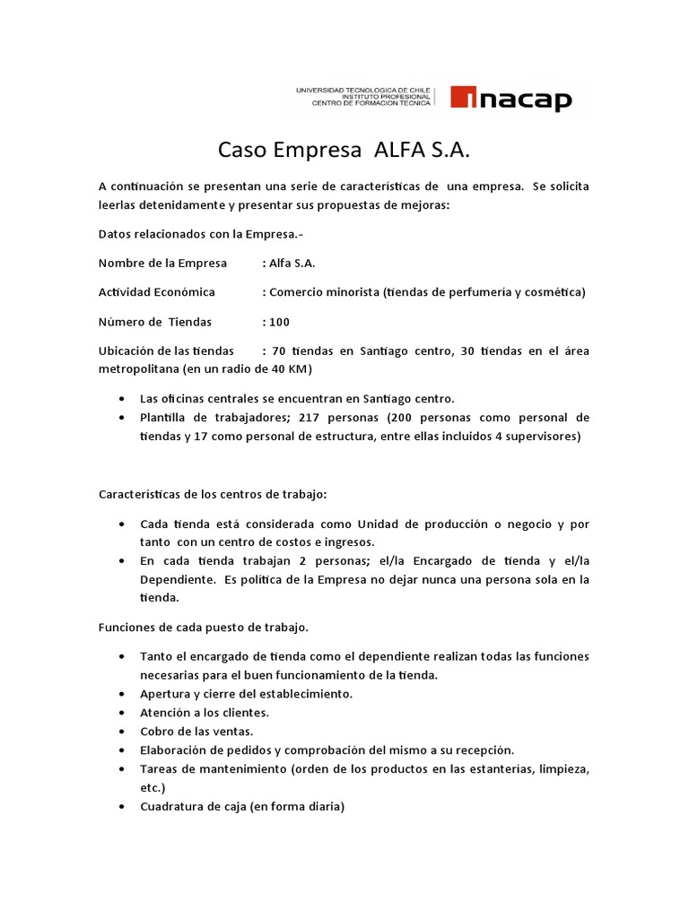 Caso Empresa Alfa | PDF | Business | Derecho laboral