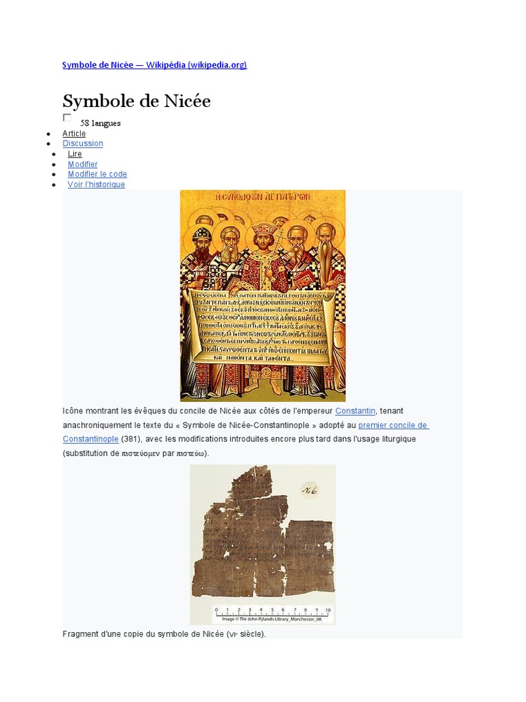 Symbole de Nicée-Constantinople | PDF | Profession de foi | Théologie ...