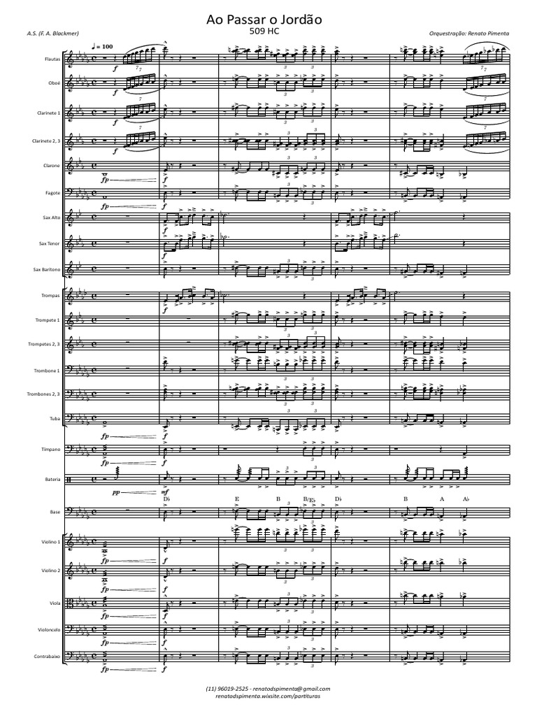 Ao Passar o Jordão-Partitura - e - Partes - 509 Harpa Cristã | PDF ...