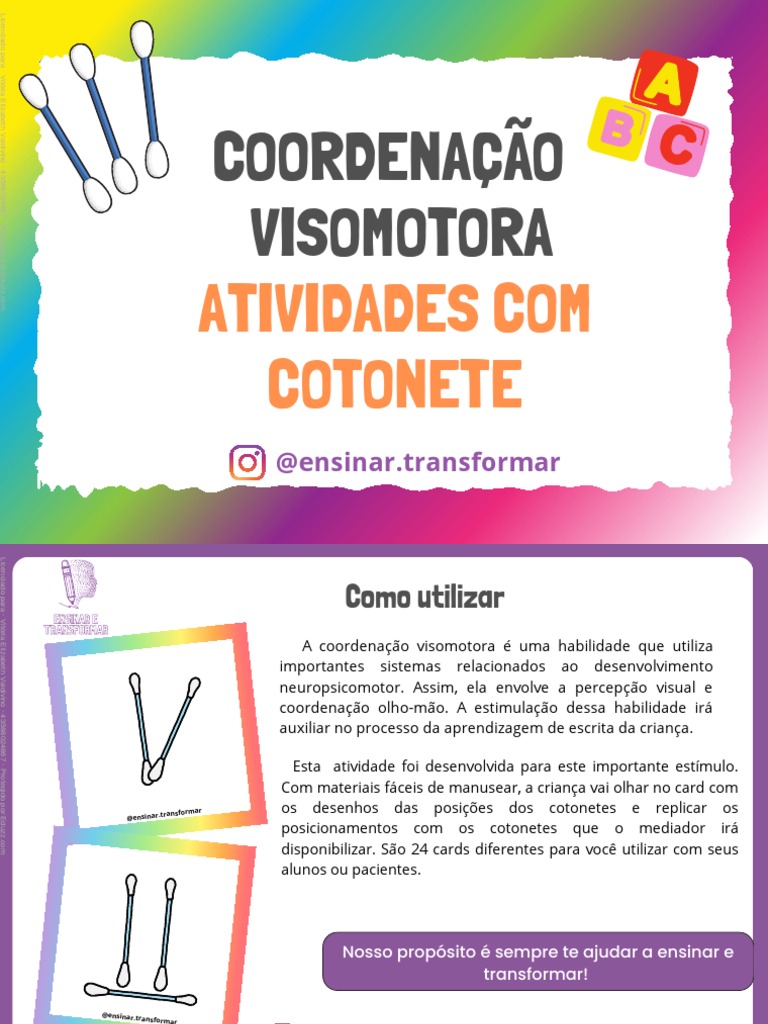 Atividades de Coordenação Visomotora | PDF | Pedagogia | Ciência cognitiva