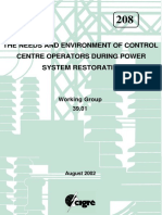 The Needs and Environment of Control Centre Operators During Power System Restoration