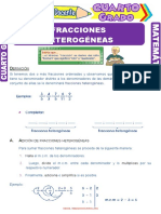 Las Fracciones Heterogenes para Cuarto Grado de Primaria