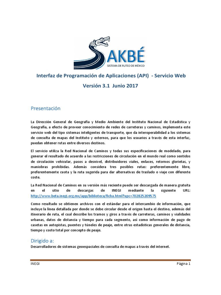 API SAKBÉ para Ruteo en México | PDF | Mapa | Red mundial