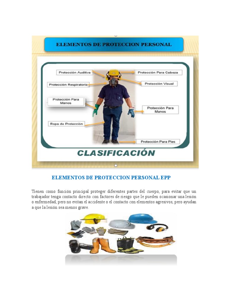 Elementos De Proteccion Personal Pdf