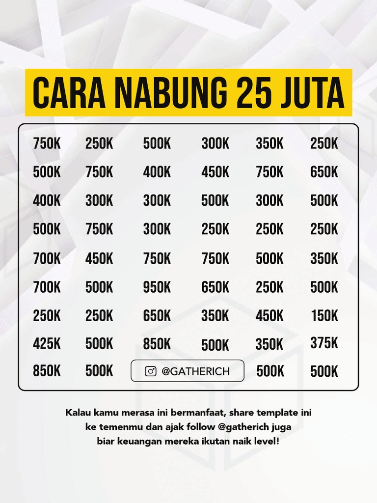 Template Nabung 25juta | PDF