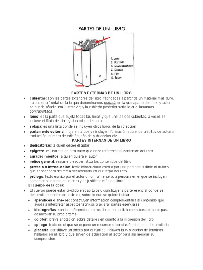 Partes Externas e Internas de un Libro | PDF