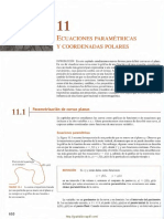 11.1 ECUACIONES PARAMÉTRICAS. y COORDENADAS POLARES. Parametrizadón Parametrización de Curvas Planas. Ecuaciones Paramétricas