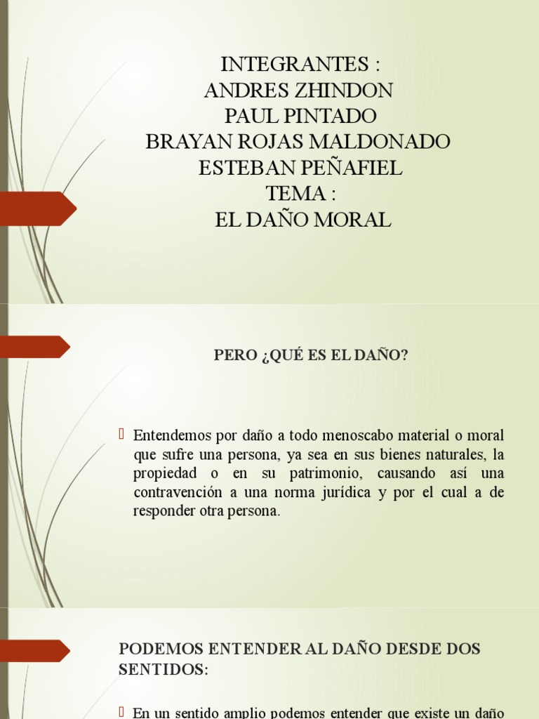 El Daño Moral | PDF | Daños y perjuicios | Bienes (Ley)