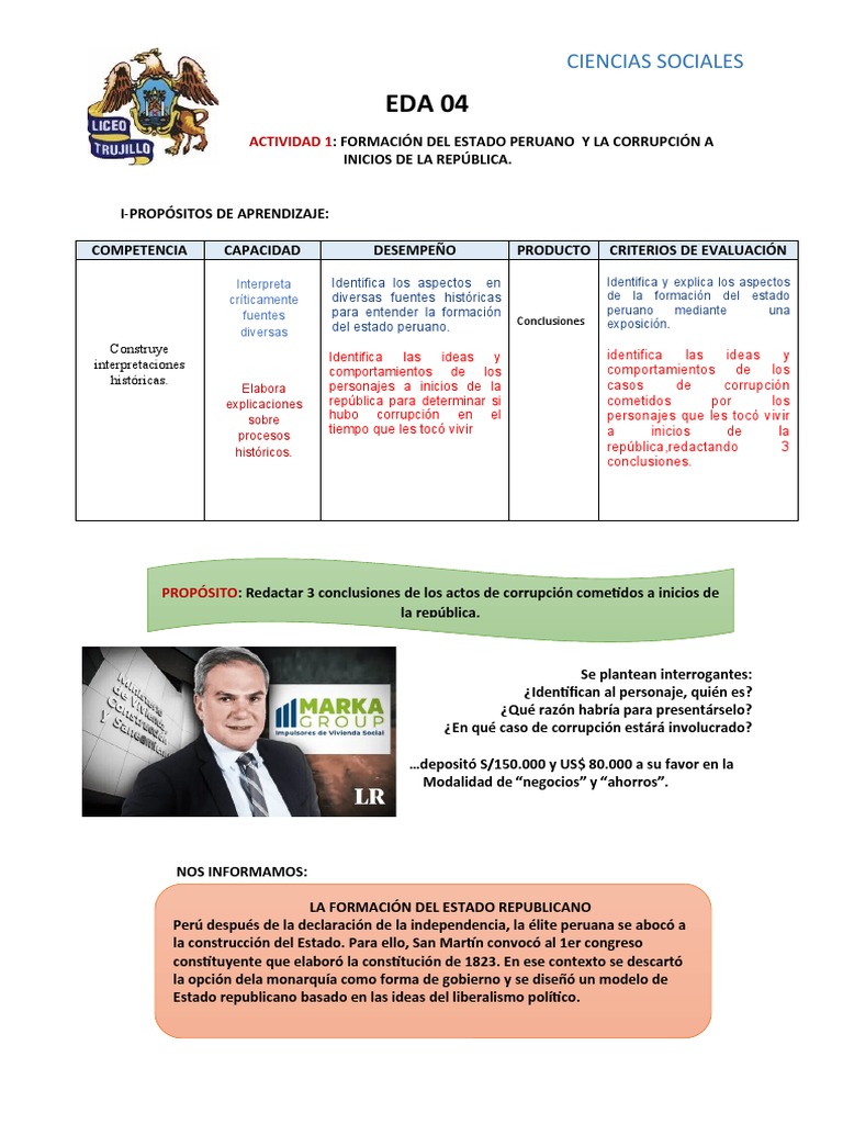 Eda 4 Act 3 Estudiante 1 Pdf Perú República