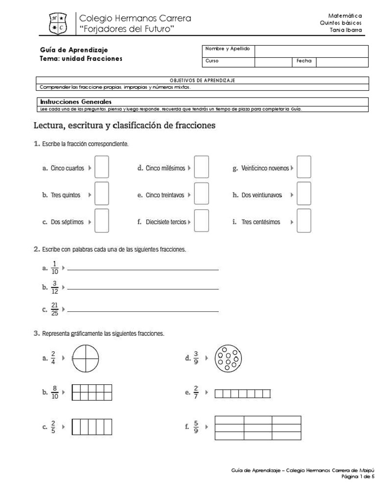 Guia Quintos Fracciones PDF