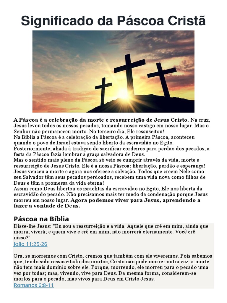 Significado da Páscoa Cristã | PDF | Jesus | Páscoa