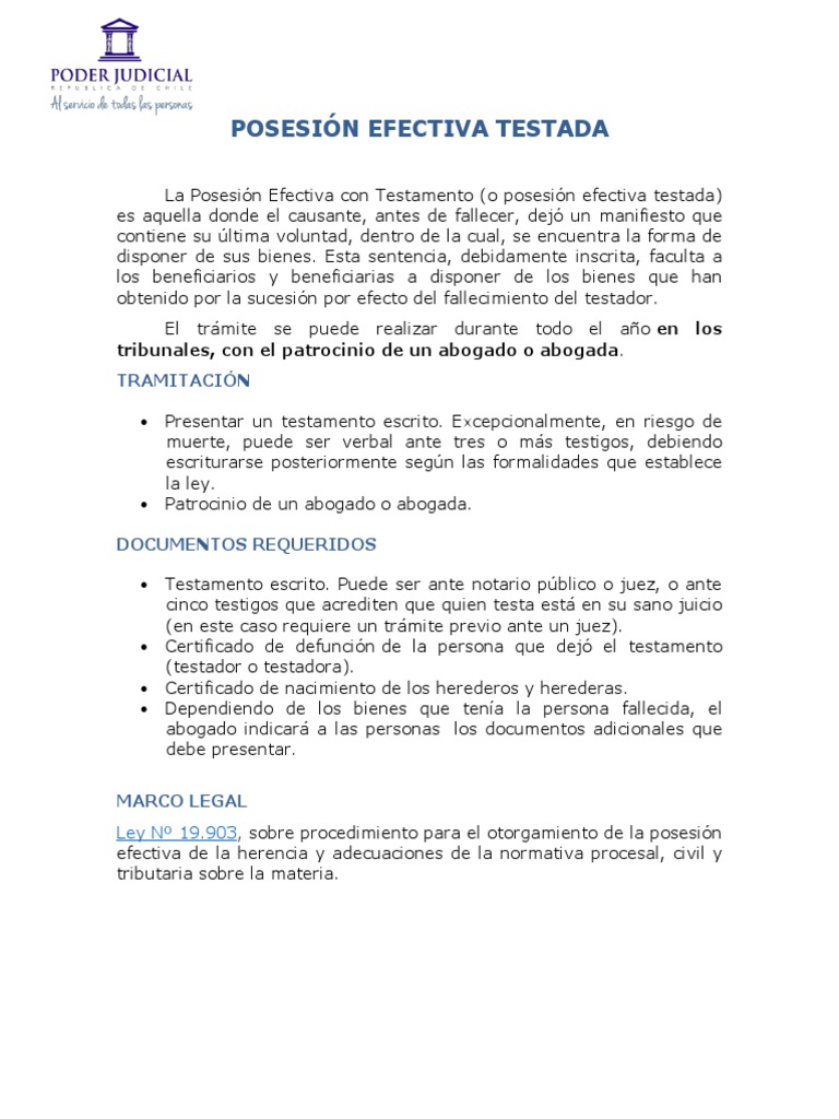 Posesión Efectiva Testada | PDF