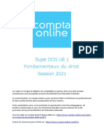 Sujet 2021 DCG Ue1 Fondamentaux Du Droit v2 Reco