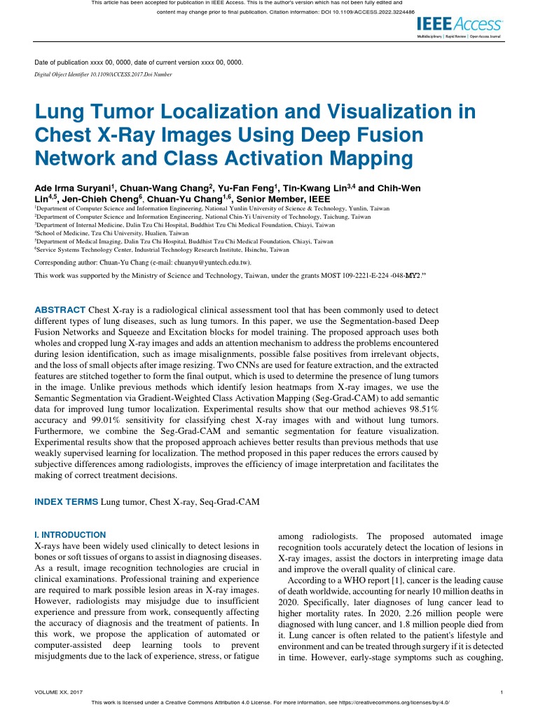 Lung Tumor Detection in X-Rays Using AI | PDF | Deep Learning | Image ...