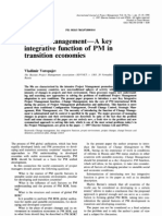 Change Management - A Key Integrative Function of PM in Transition Economies