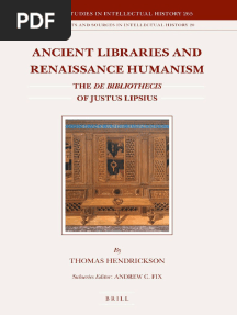 Ancient Libraries and Renaissance Humanism-The de Bibliothecis of Justus Lipsius (Thomas Hendrickson)
