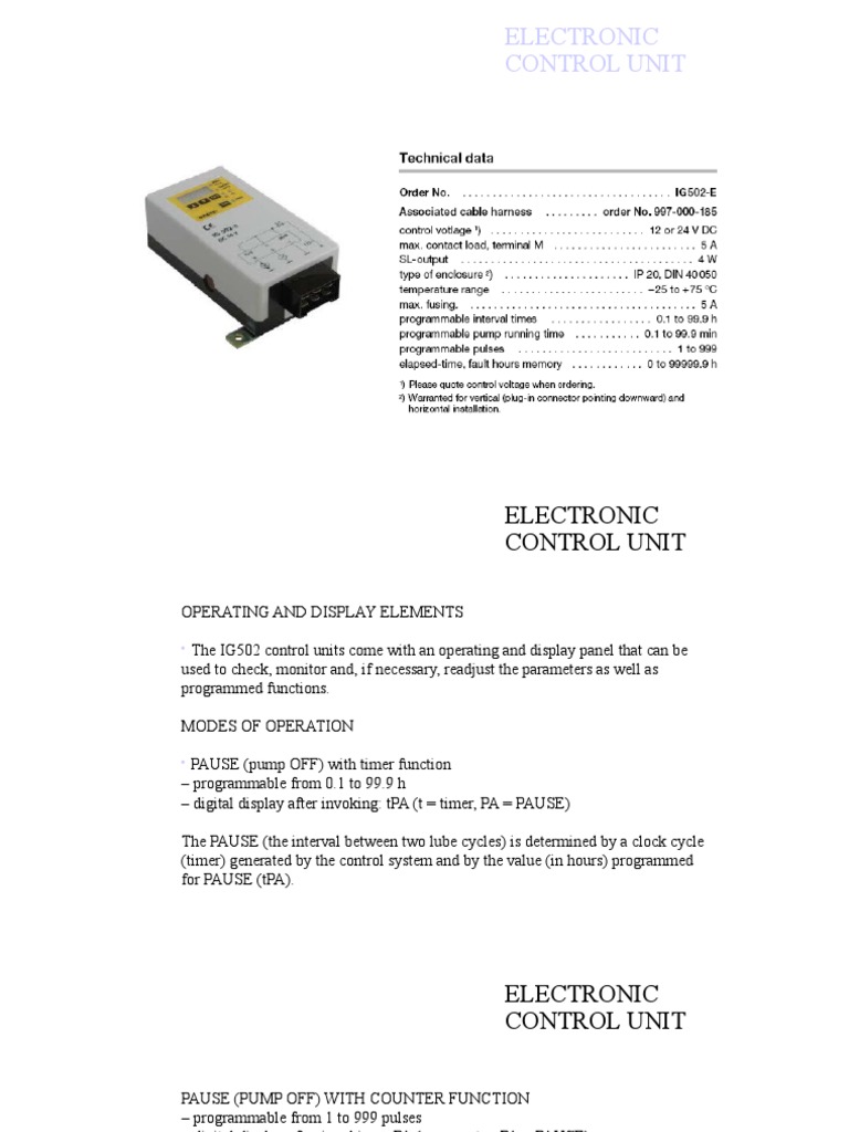 Electronic Control Unit PDF