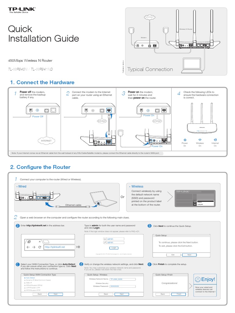 TL-WR940N Installation Guide | Download Free PDF | Wi Fi | Router ...