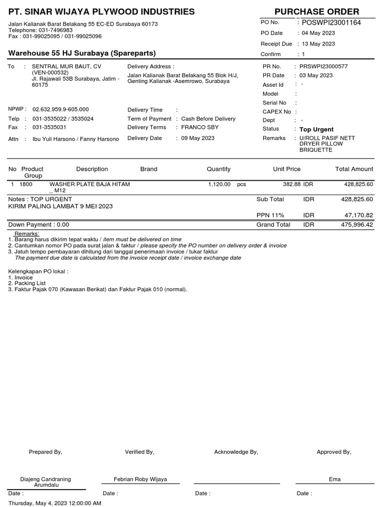 Warehouse 55 Hj Surabaya Spareparts Poswpi23001164 Download Free