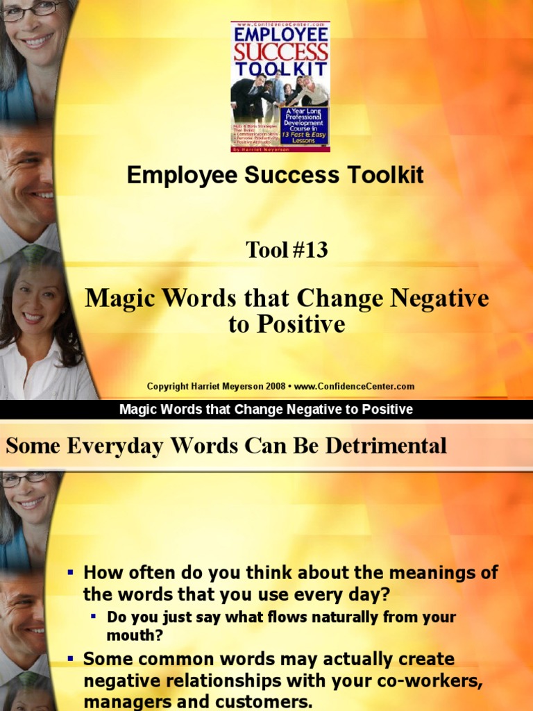 Tool13 Magic Words Powerpoint | PDF | Communication | Psychological ...