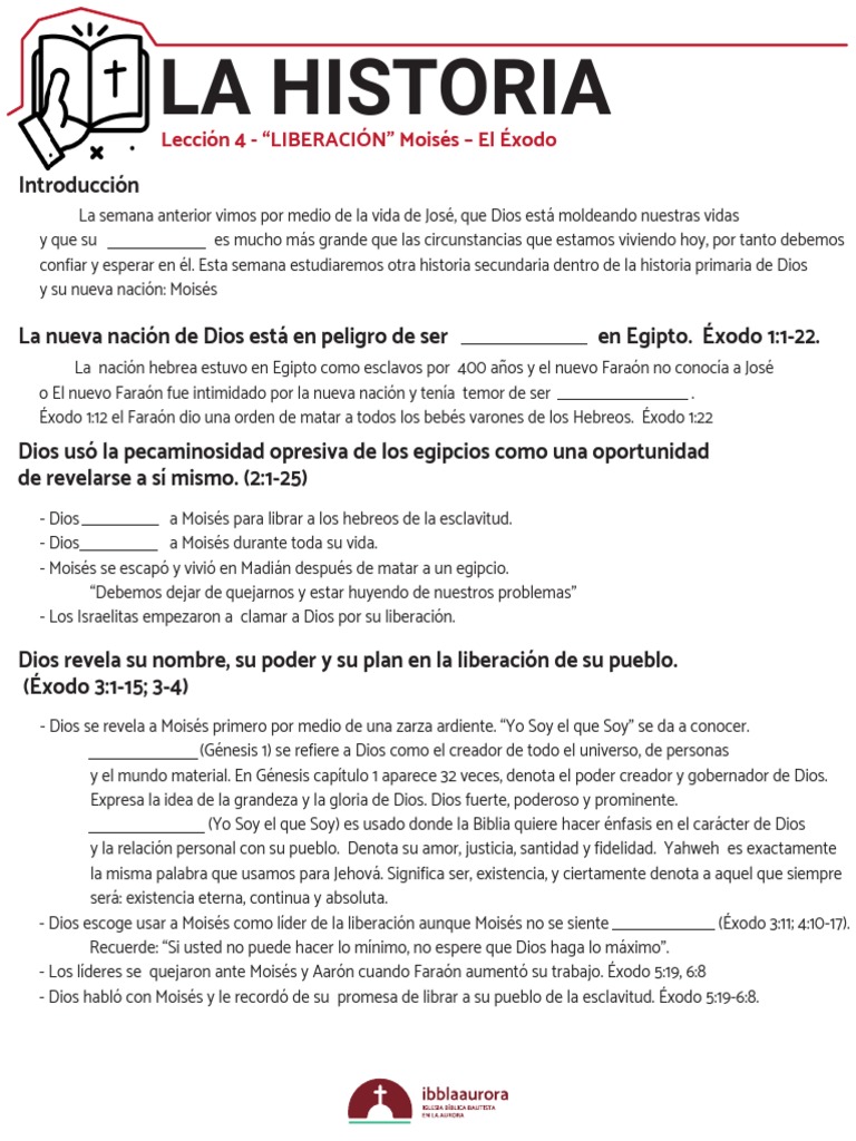 La Historia - Lección 4 | PDF | Libro del éxodo | Moisés