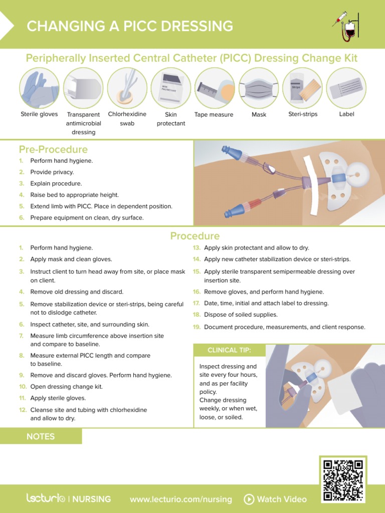 how often is a picc line dressing change PICC Line Dressing Change Instructions | PDF | Home & Garden