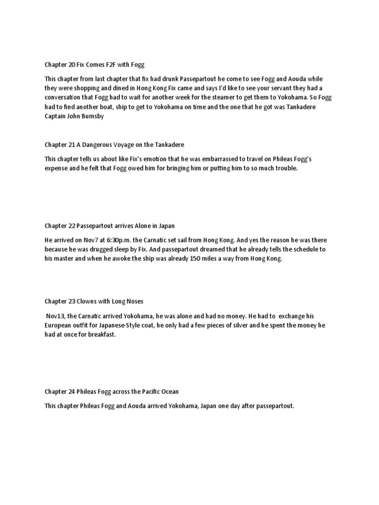 Around The World in 80days Sum Up | PDF | Ships | Water Transport