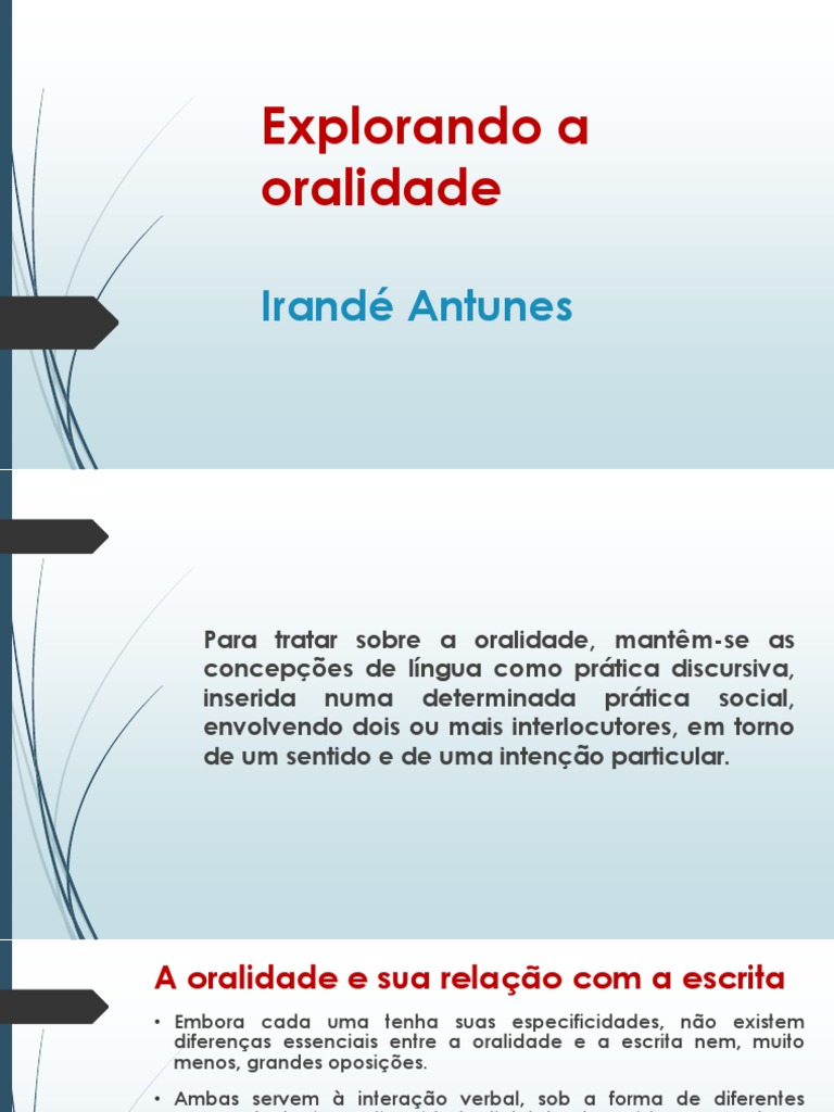 Oralidade | PDF | Artes Linguísticas e Disciplina