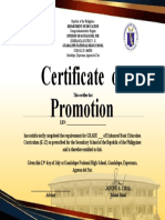 Certificate For PROMOTION