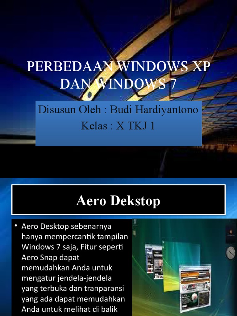 Perbedaan Windows Xp Dan Windows 7 Pdf Game Aktivitas Teknologi