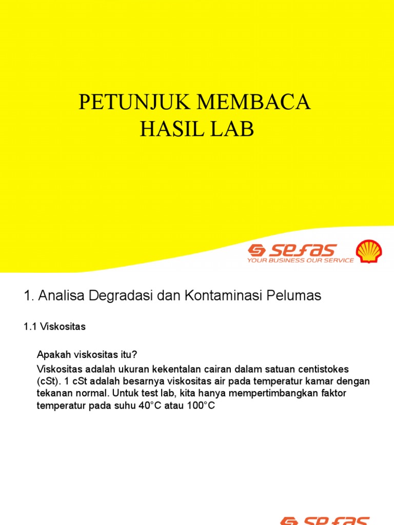 Panduan Membaca Hasil Lab Pelumas | PDF
