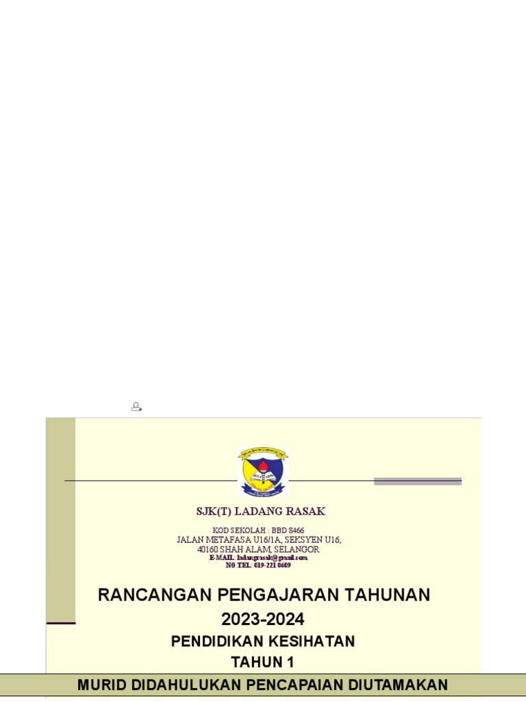 RPT PK Tahun 1 2023 - 2024 | PDF