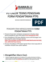 Petunjuk Teknis Pengisian Form Pendaftaran PTPS Bawaslu