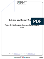 Molecules, Transport and Health (1) Notes