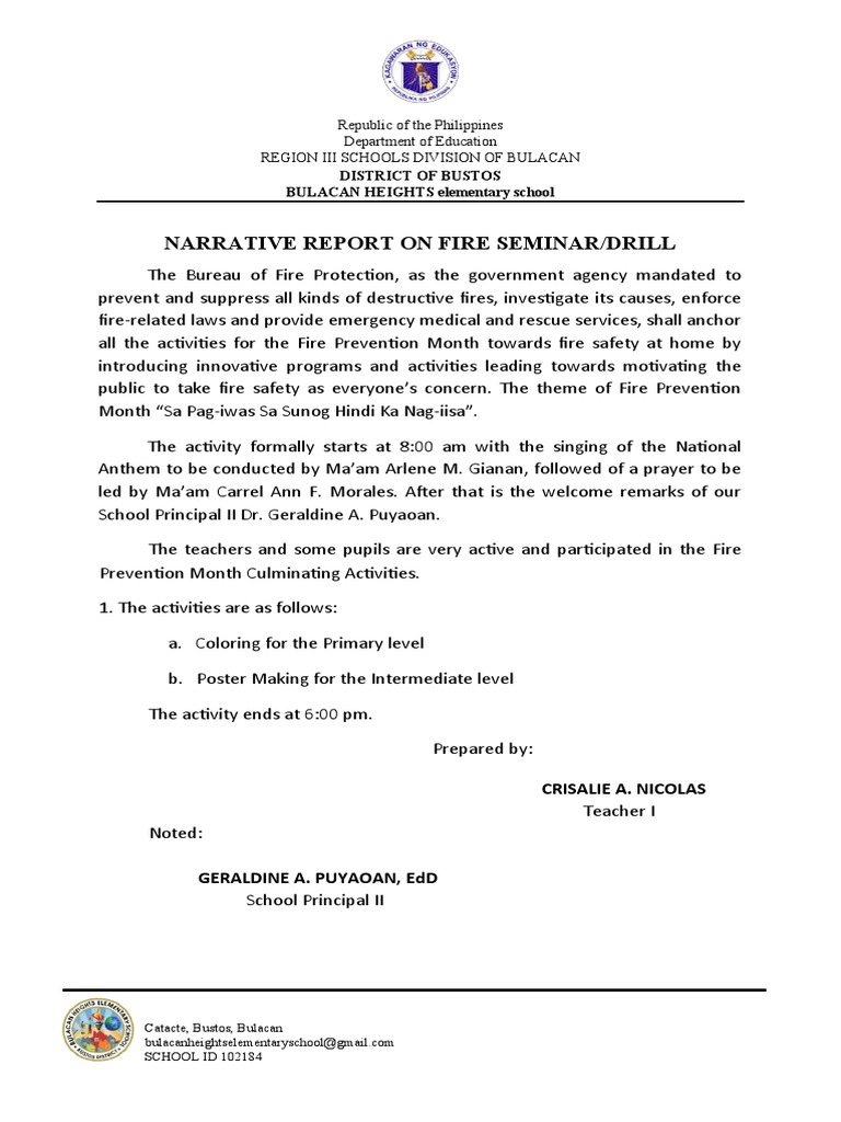 Fire Prevention Month Activities Report | PDF | Emergency Management ...