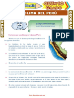El Clima Del Perú para Quinto Grado de Primaria