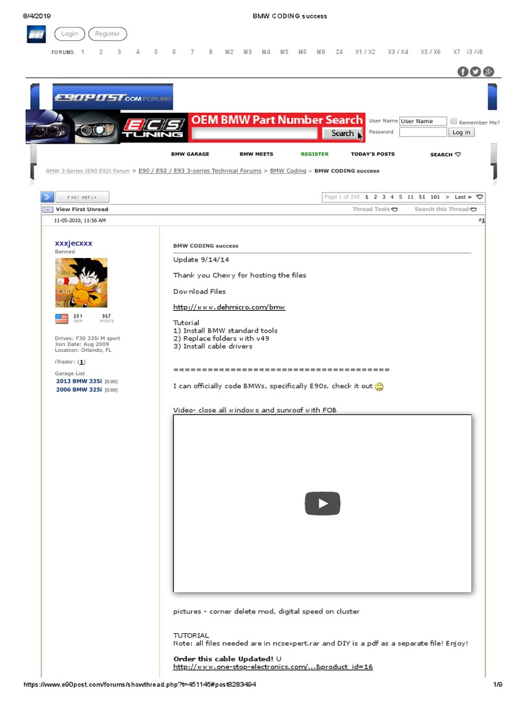 BMW E90 Coding Tutorial Guide | PDF